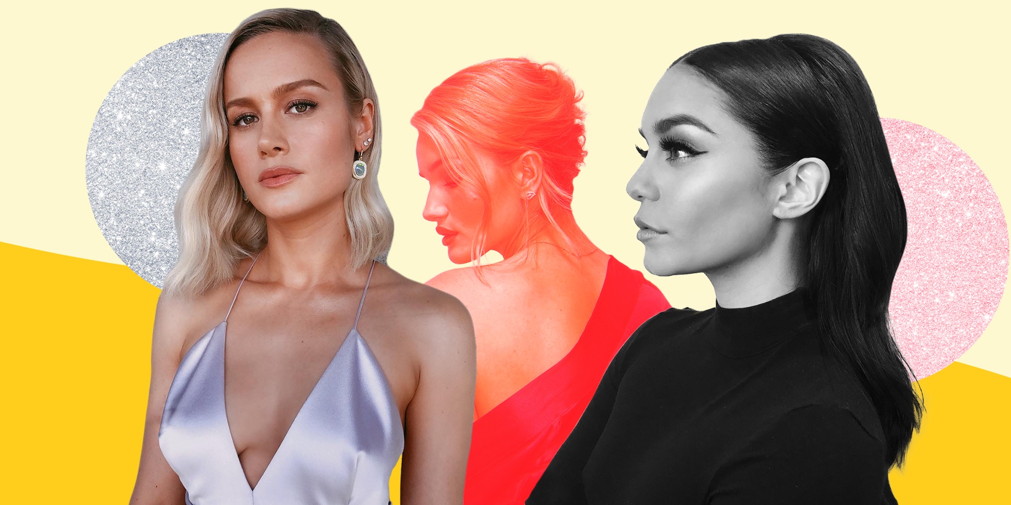 Three wedding guest hairstyles to try: Half up, ponytail, and low bun